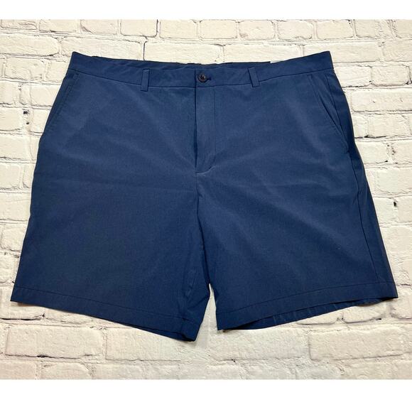 Vineyard Vines Men's Flat Front Shorts - Light Blue and Navy - Picture 2 of 7